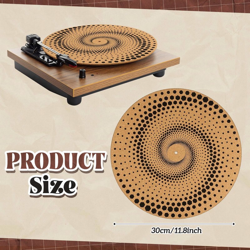 Briwooody Cork Turntable Mat/3mm Thick for Better Sound Support on