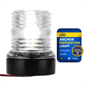 Five Oceans Anchor Light - 12V DC Stern Navigation Light, USCG 3NM Certified, 3-Inch Surface Mount for Pontoon, Fishing & Bass Boats - FO3838