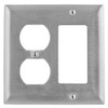 Bryant Electric SS826 Metallic Wallplate, 2-Gang, 1 Duplex 1 Decorator/GFCI