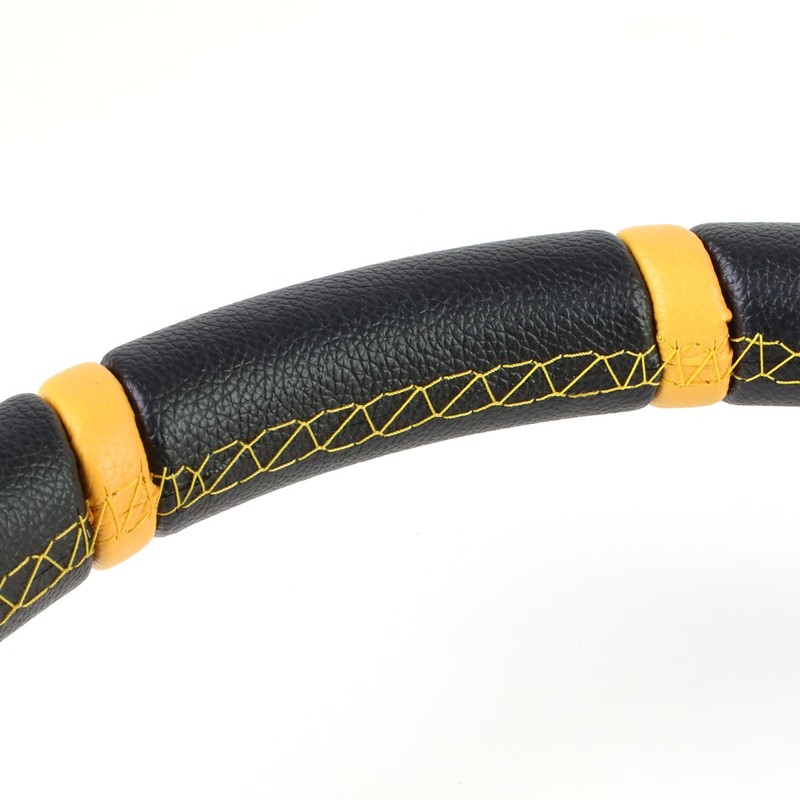 Auto Dynasty Aluminum Frame Vinyl Leather Cover 350mm 6-Bolt Steering