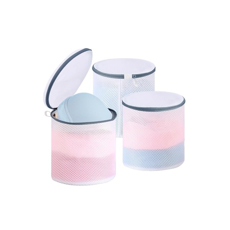 Dntorx 3-Pack Bra Laundry Bags with Hidden Zip - 18