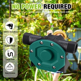 TRUPOW Self-Priming Mini Hand Water Transfer Drill Pump Kit with Water Hose & Oil Hose for Home Water Oil Fluid Transfer