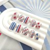 4th of July Press on Nails Short Square Fake Nails