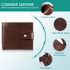 GSG Men's Wallets Cowhide Leather Multi-Functional RFID Blocking Wallet with