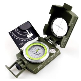 AOFAR AF-4074 Military Compass Lensatic Sighting-Multifunctional, Fluorescent, Waterproof and Shakeproof with Inclinometer and Carrying Bag for Camping, Hiking, Hunting