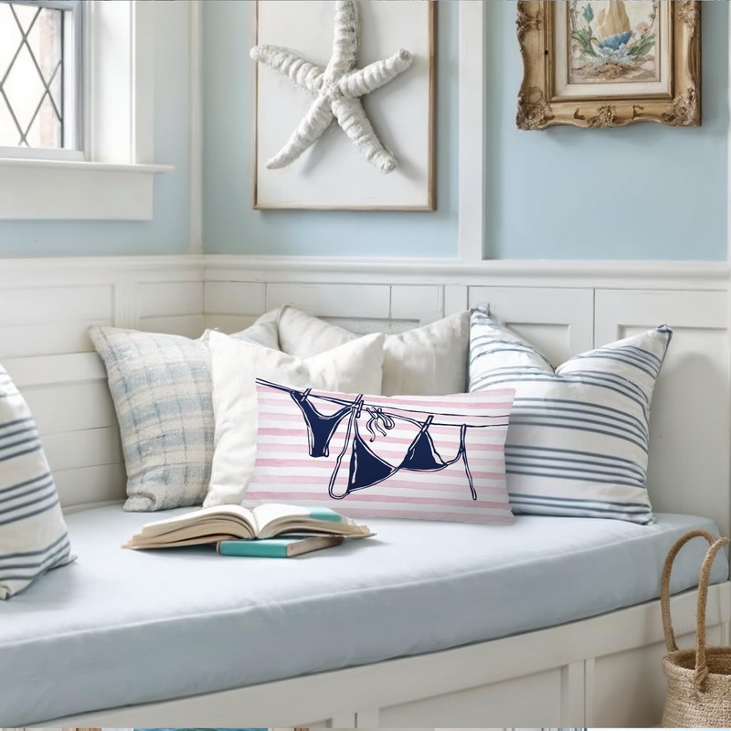 XYDEG Pink Preppy Beach Girly Room Decor 12x20 Pillow Cover,