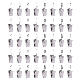 [C.M.] Curtain Clips, Curtain Hooks, Securing Your Favorite Fabric, Custom Curtains, Silver, Set of 35