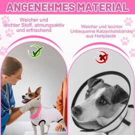 patinadrift Dog Bodysuit After Surgery Dog Body Operation Male Dog Body Wound Protection Recovery Suit for Dog Body Castration Dog After Surgery Cone Alternative (Pink Blue, S)