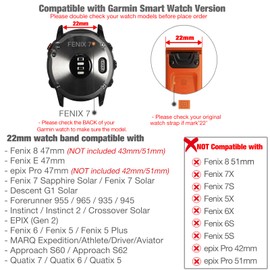 Abanen Denim Fabric Watch Band for Garmin epix Pro 47mm / Fenix 7 / Fenix 6 / Fenix 5 / instinct 2 Solar, Quick Fit 22mm Hook and Loop Sport Wrist Strap for Forerunner 965 (Black)