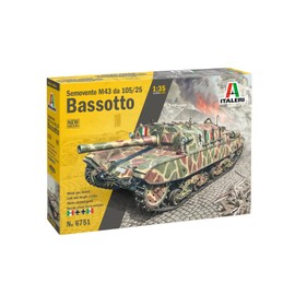 Italeri 6751 1:35 Semovente M43 da 105/25 Basotto - Faithful Replica, Model Building, Plastic Kit, Crafts, Hobby, Gluing, Model Kit, Assembly, Unpainted,