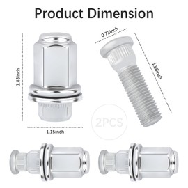 2Sets Wheel Studs and Lug Nuts Set OEM#4230135090,4230135100,M12x1.5 Tire Lug Nuts Compatible with Toyota Lexus Pontiac,Essential Car Accessories Lug Bolts for Secure Wheel Hubs(for Toyota)