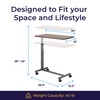 Drive Medical Overbed Table with Wheels - Secure Height Adjustment