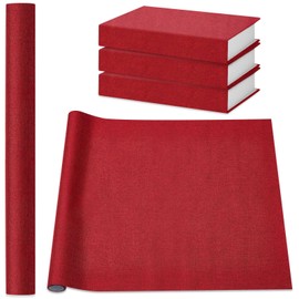 PerKoop Book Cloth for Book Binding 40 x 16 Inch Fabric Surface Paper Backed Bookcover Archival European Durable Strong Bookbinding Supplies Cover Books Album Scrapbooking(Dark Red)
