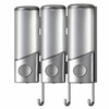 Wall Mounted Shampoo and Conditioner Dispenser with Hooks, 3-Compartment Refillable