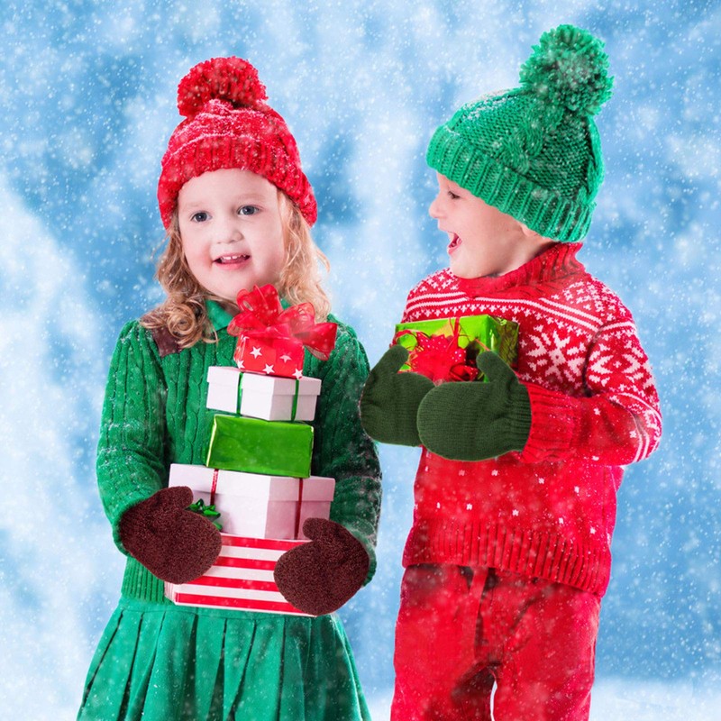 American Trends Kids Winter Toddler Mittens Multicolor Soft Knitted Gloves