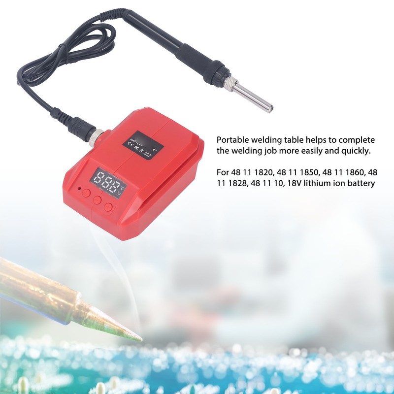 Soldering Iron Digital Display Temp Adjustable Fast Heating Portable DC