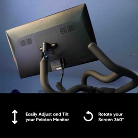 SELINA Screen Swivel Mount Compatible with Peloton Bike | 360 Degree Turn Pivot Arm | Easily Adjust & Rotate Your Screen | Accessories for Peloton Bike (Black)