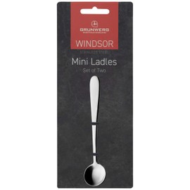Grunwerg Windsor Carded 2-Piece Mini Ladle Set 2MLWDR/C, 18/0 Stainless Steel