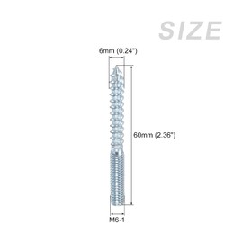 METALLIXITY Double Ended Screws (M6 Thread 60mm Long) 20pcs, Hanger Bolts Self-Tapping Double Sided Screws - for Home Repairs