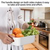 QWORK® 10 PCS White Plastic Storage Boxes with Handle 20.5