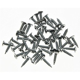 KAISH Pack of 50 Guitar Bass 3mm Pickguard Mounting Screws Scratch Plate Screws fits Strat Tele LP Guitars Chrome