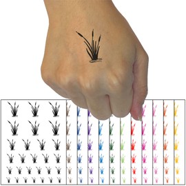 Cattails in Water Temporary Tattoo Water Resistant Fake Body Art Set Collection - Hot Pink (One Sheet)