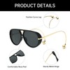 YAMEIZE Oversized Pilot Sunglasses for Women Men Retro 70s Double