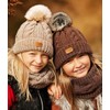 Alur Children's Unisex Beanie with Loop Scarf Set Winter Hat