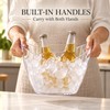 Clear Ice Buckets, 2-Pack Beverage Chiller Tubs with Built-In Handles,