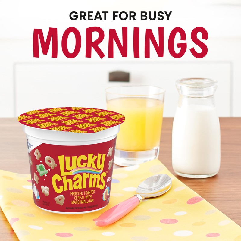 Lucky Charms with Marshmallows Breakfast Cereal Cup, Gluten Free, Single