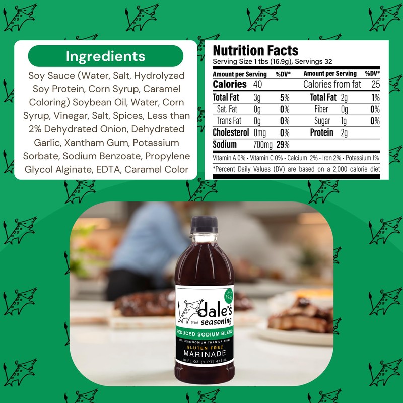 Dale's Reduced Sodium Steak Seasoning and Marinade | (1) 1