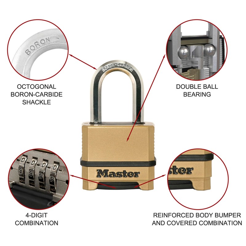 Master Lock Excell Combination Reset Padlock, 38 mm Size