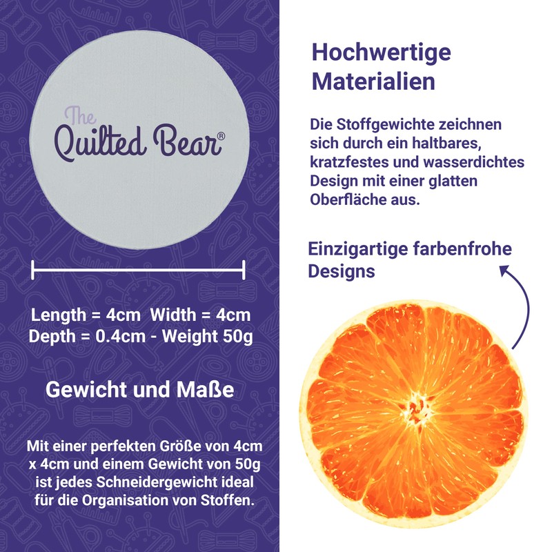 The Quilted Bear Tailor's Weights - Scratch-Resistant Weights for Weighing