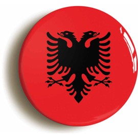Ozorath ALBANIA ALBANIAN NATIONAL FLAG BUTTON BADGE (1inch / 25mm diameter)