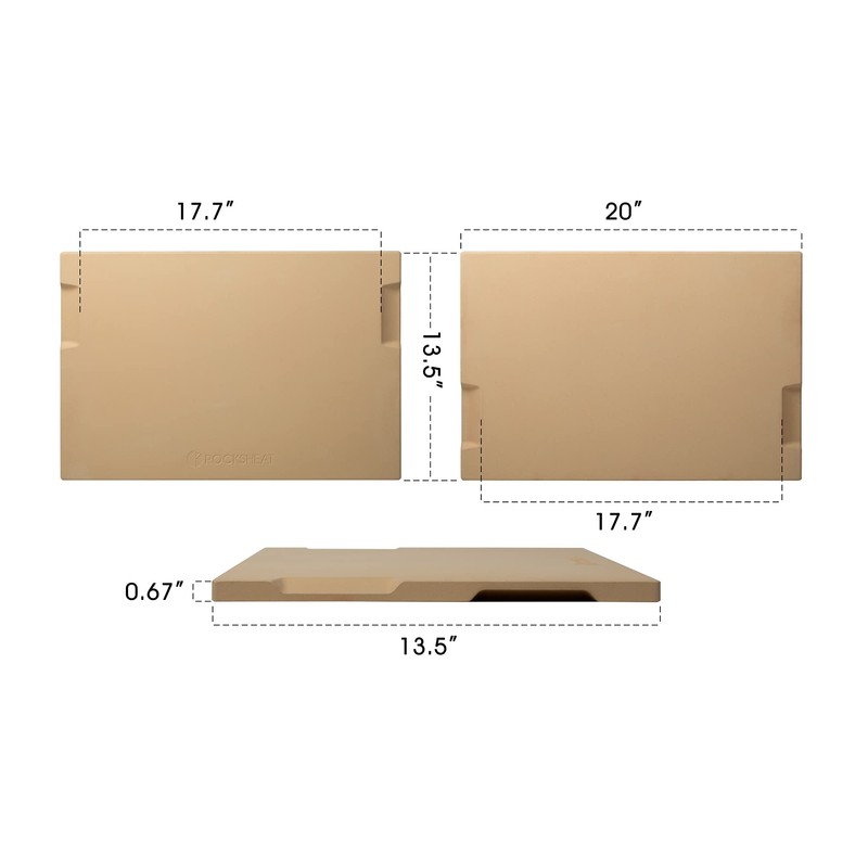 ROCKSHEAT Large Pizza Stone, 20"x13.5" Rectangular Pizza Stone for Oven