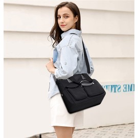 Bolso Multifuncional de Mujer Bolsa de Hombro Grande de Mujer Bolsa de Hombro Impermeable Antirrobo Adecuado para ir de Compras, Trabajar, Acampar, Viajes de Corta Distancia (Negro)