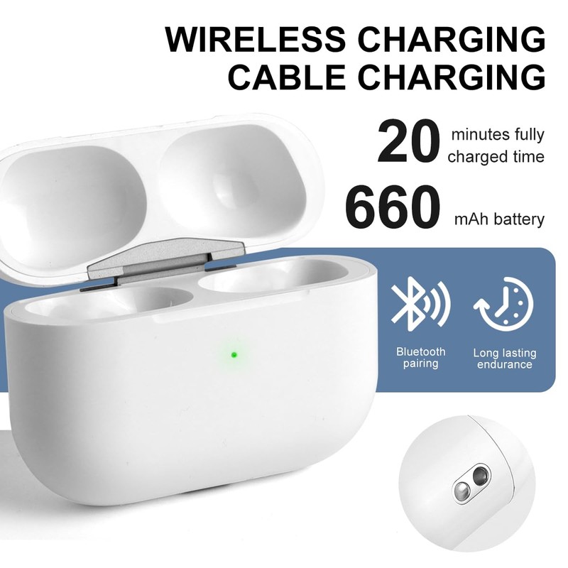 Wireless Charging Case Replacement for AirPod Pro 1st/2nd Generation Charging