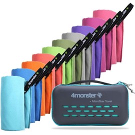 4Monster Toallas de Microfibra en 14 Colores, Toalla Deportiva de Secado rápido, Absorbente, Ultra Ligera, Toalla de Viaje para Fitness, Sauna,