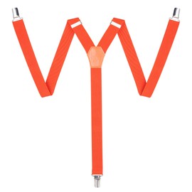 Action Ward Suspenders for Men | Y Back Elastic Suspender Braces, Orange, 1Pack