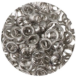 Pack of 100 Metal Eyelets Rustproof Eyelets with Washers 11 mm for Leather Tarpaulins Tents Clothing (Silver)