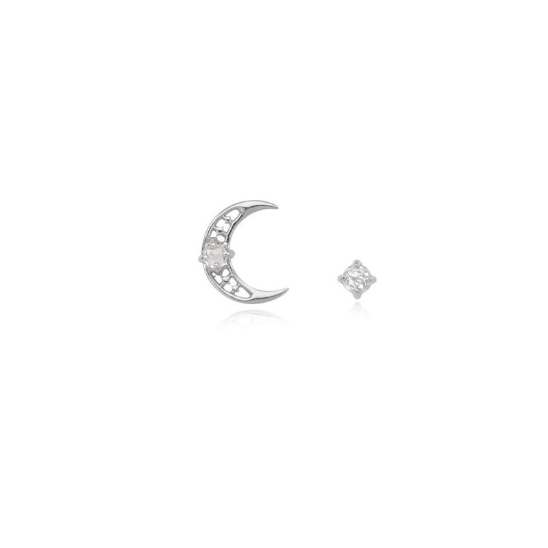 [Custom Made] Taurus Dear Moon Diamond Unbalanced Constellation Earrings OTE120614B