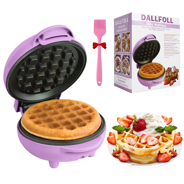 Dallfoll Mini Waflera para Hacer Waffles, Máquina de Waffles con