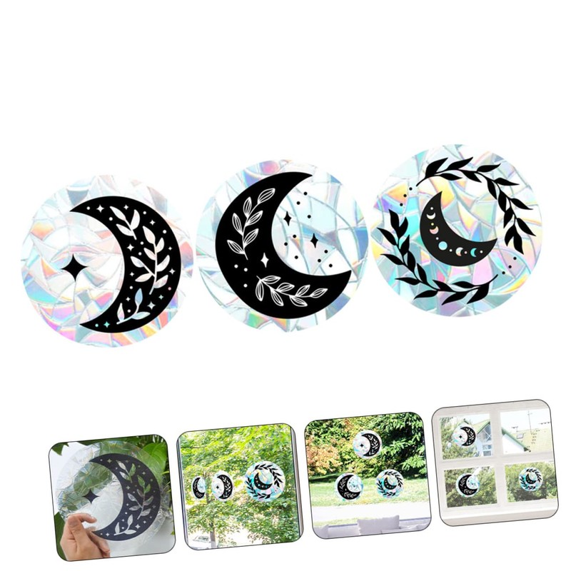 FUNOMOCYA 3sheets Bird Collision Prevention Static Window Cling Glass Alert