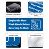 2Pack Self-adhesive Employees Must Wash Hands Sign，9 x 3.2 Inch