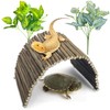 BNOSDM Large Reptile Hide Tortoise Hideout Bearded Dragon Wooden Bridge