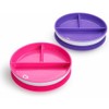 Munchkin Stay Put Divided Suction Plates, Pink/Purple