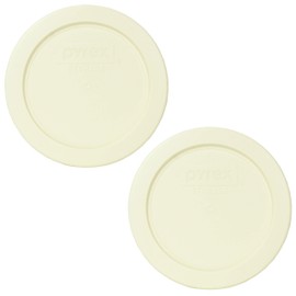Pyrex 7200-PC Sour Cream Round Plastic Food Storage Lid - 2 Pack