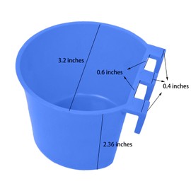 AMZSYLV Pack of 40 Cage Cups Birds Feeders Seed Bowl Chicken Feeding Watering Dish Rabbit Water Food Hanging Wire Cages Box 8 oz Coop Cups for Pet Parrot Parakeet Game Fowl Poultry Pigeon