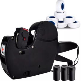 M&C Music Color MX-5500 8 Digits Price tag Gun with 5000 Sticker Labels and 3 Ink Refill, Label