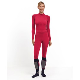 FALKE Women's Warm Long W TI Functional Yarn Quick Dry 1 Piece Base Layer Bottom, Red (Red 8644) - new - eco-friendly, S